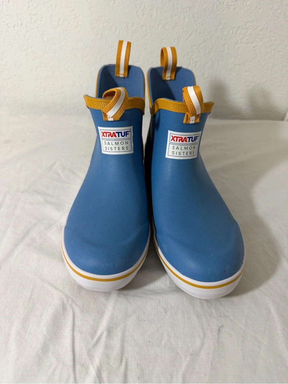 XTRATUF Kids Blue Pull-On Rain & Snow Boots with Yellow Trim